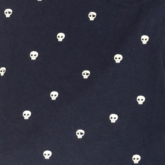 J Crew Crewcuts Navy Skull Graphic Tee Size 6-7 - Picture 5 of 6